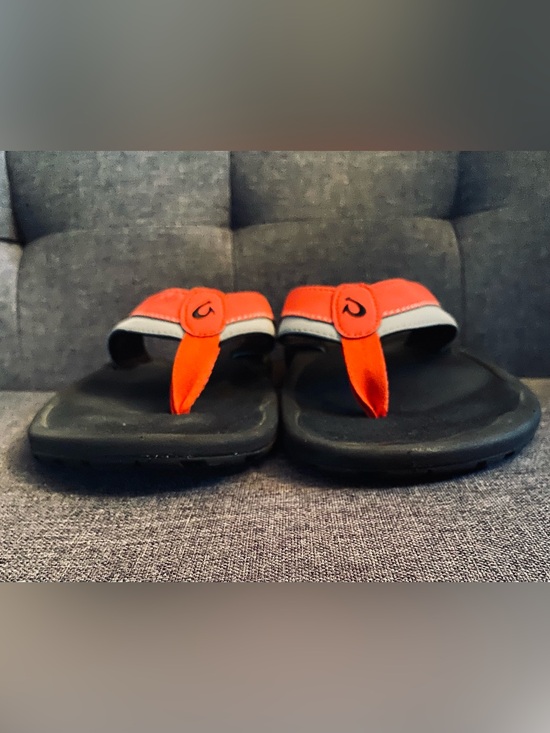 OluKai Flip Flops with Red and Gray Strap main image 12